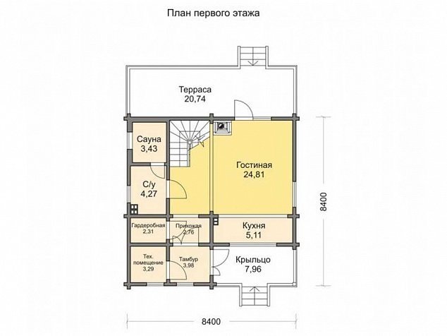 1 этаж - 62,6