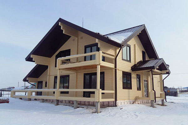 Дом из сухого профилированного бруса, - 1.5 этажа