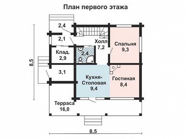 1 этаж - 65,5