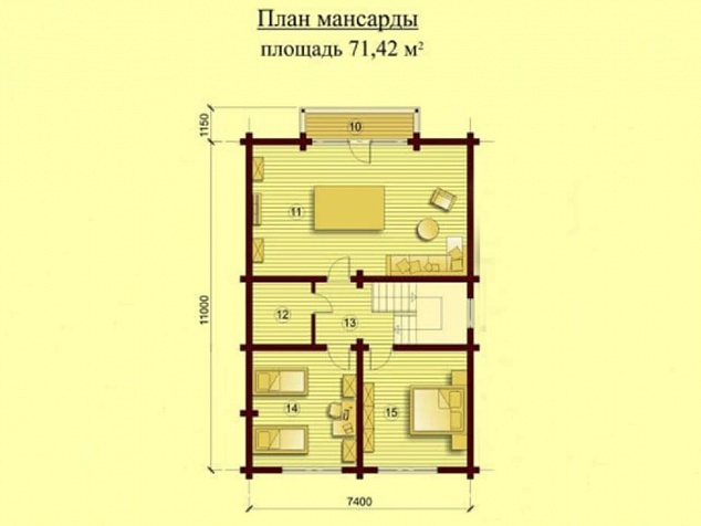 2 этаж - 71,5